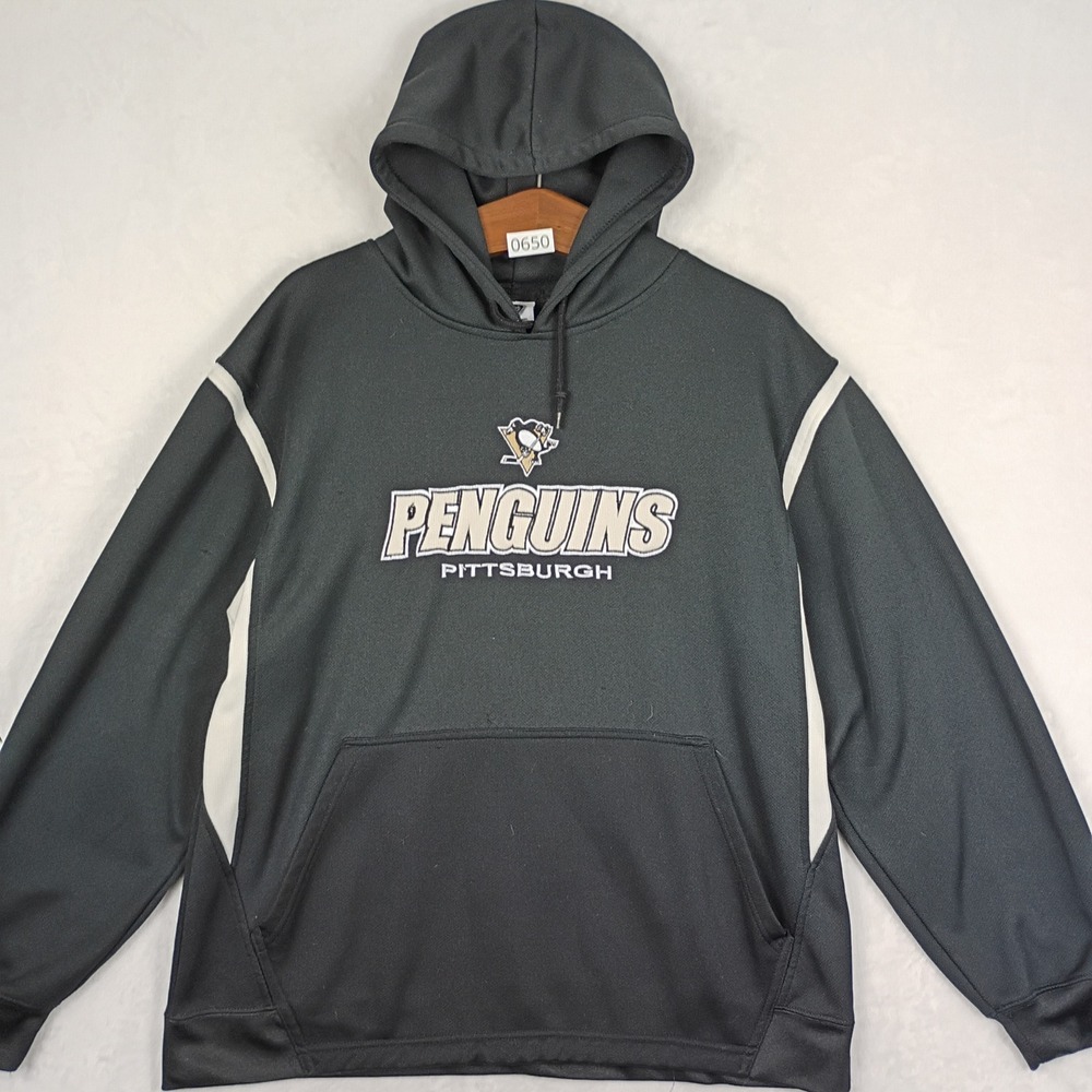 NHL Pittsburgh Penguins Hoodie Mens XL Black Embroidered Hockey Sportswear